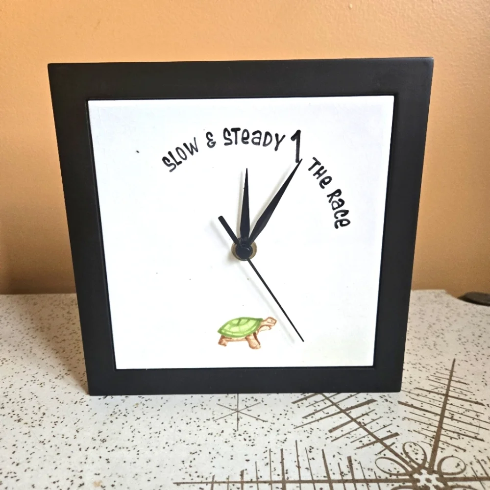 Turtle Clock with Ceramic Face